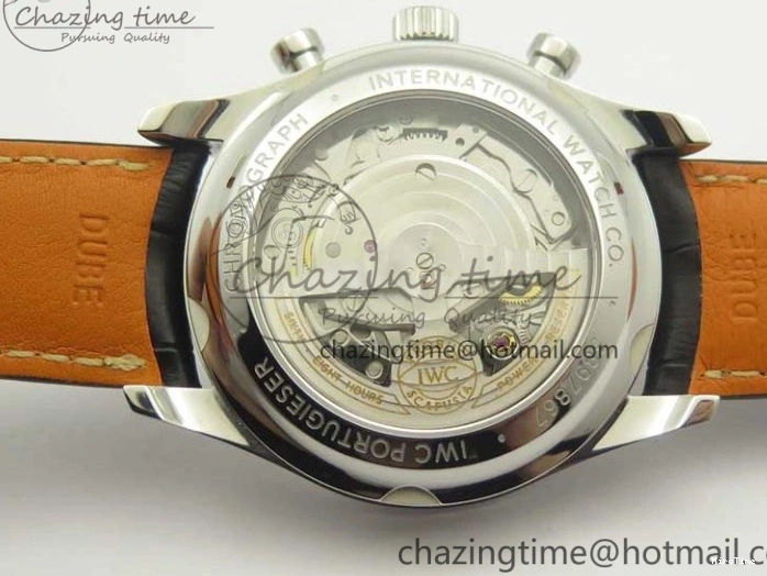 MIROTIME 0822 Portugieser Chrono  42 IW390403 ZF 1:1 Best Edition White Dial Blue Hand on Black Leather Strap A WellDesigned 7190